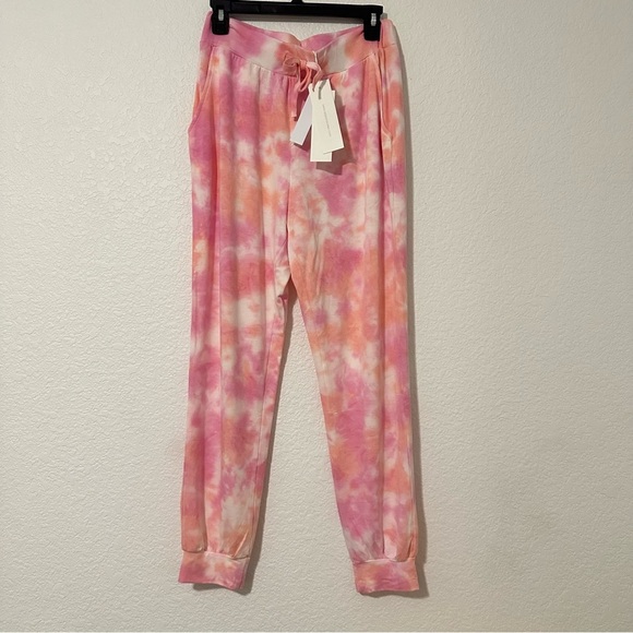 Adyson Parker Super Soft Orange and Pink Tie Dye Jogger Pants Size Medium - Picture 1 of 3